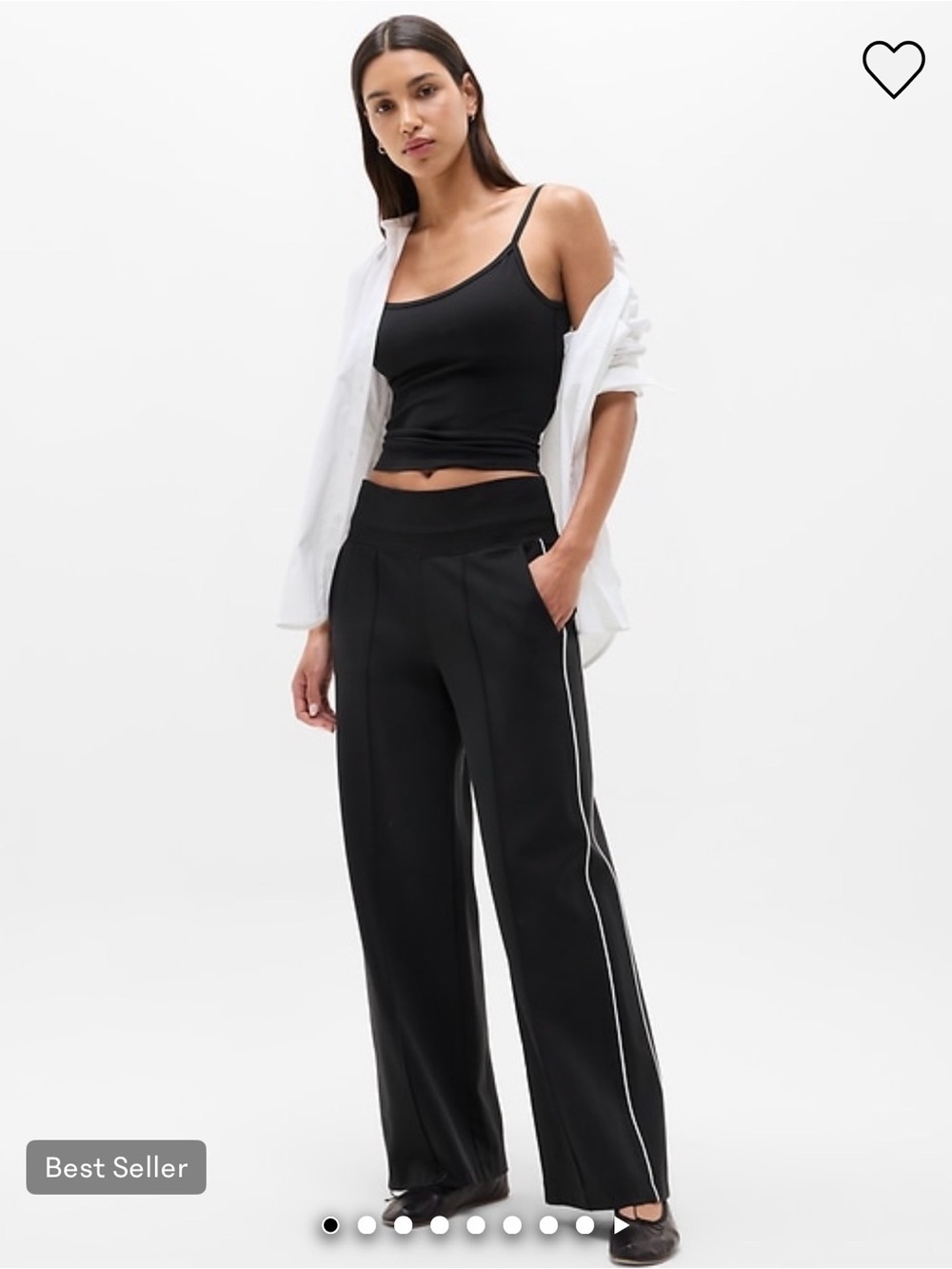 Athleta Venice High Rise Stripe Wide Leg Track Pants with Side Stripe NWT Tall M